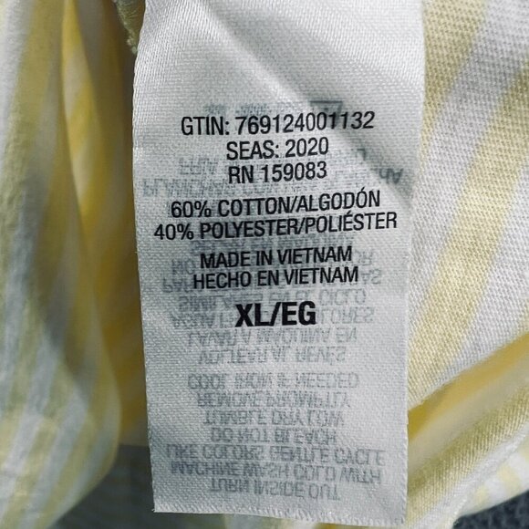 IB Diffusion Women Top Extra Large Yellow White Stripe Pullover 3/4 Sleeve Shirt - Picture 5 of 9